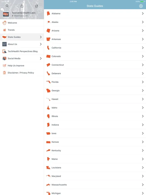 Capturas de pantalla de Telemental Health Laws iPad 