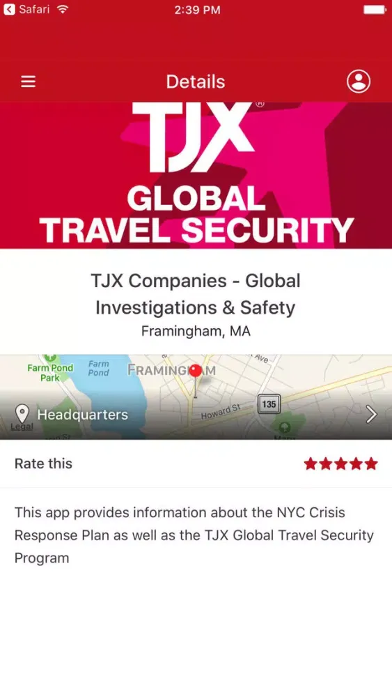 TJX Global Travel Security應用截圖