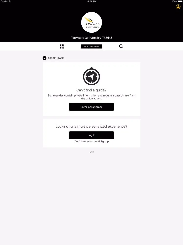 Скриншоты Towson University TU4U iPad 