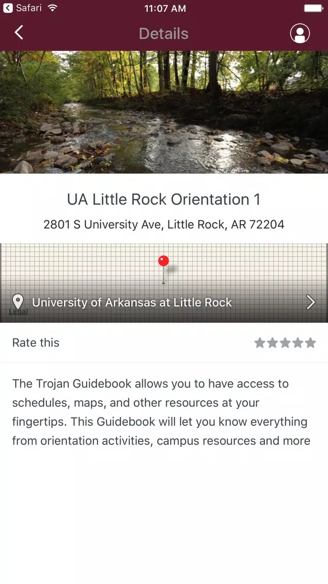 Capturas de tela do UA Little Rock Orientation