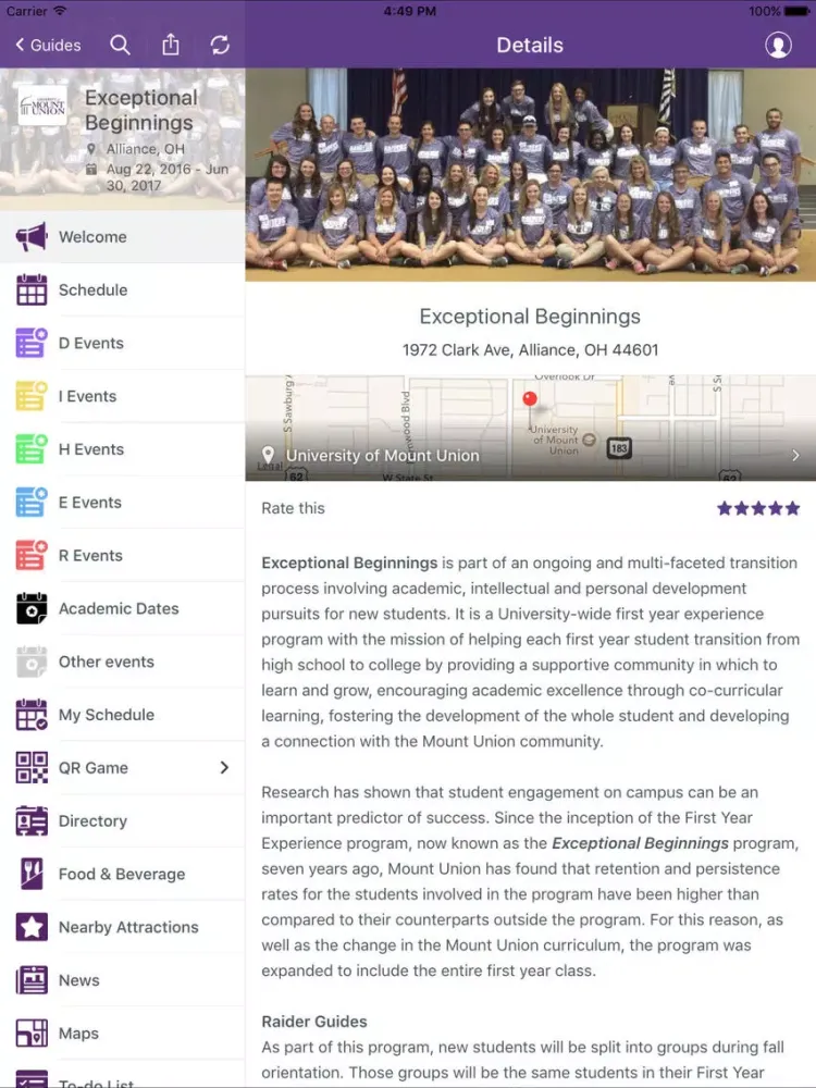 Mount Union Guide iPad 應用截圖