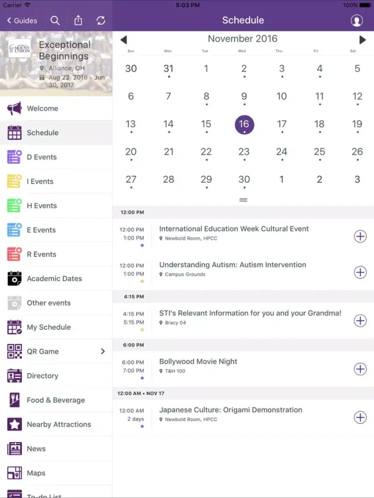 Mount Union Guide iPad 應用截圖