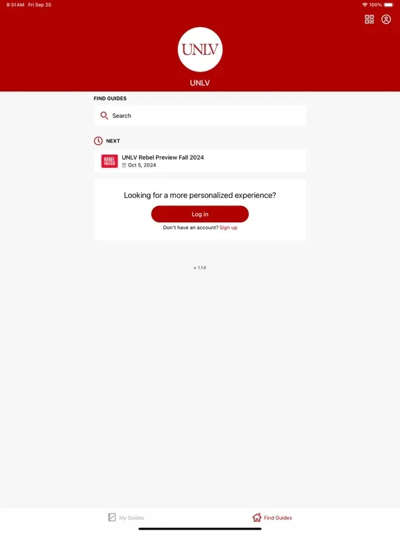 Screenshot di UNLV Guidebook iPad 
