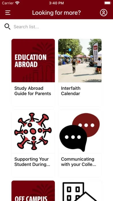 Tangkapan skrin USC Parent & Family Programs