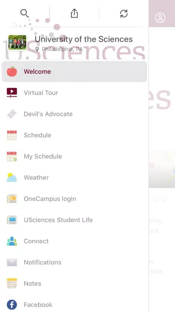 Tangkapan layar USciences Welcome Guide