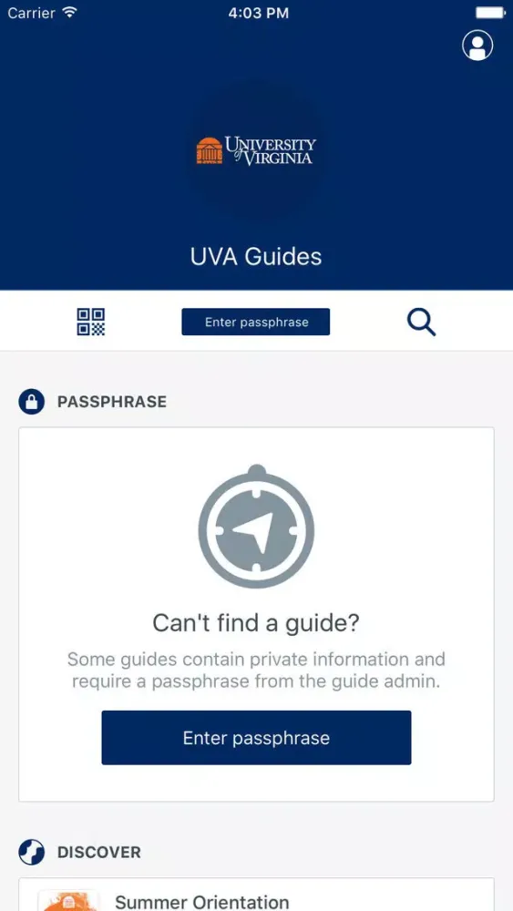 Captures d'écran de UVA Orientation/Event Guides