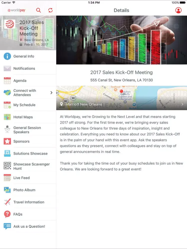 Worldpay 2017 Sales Kick-Off iPad  Screenshots