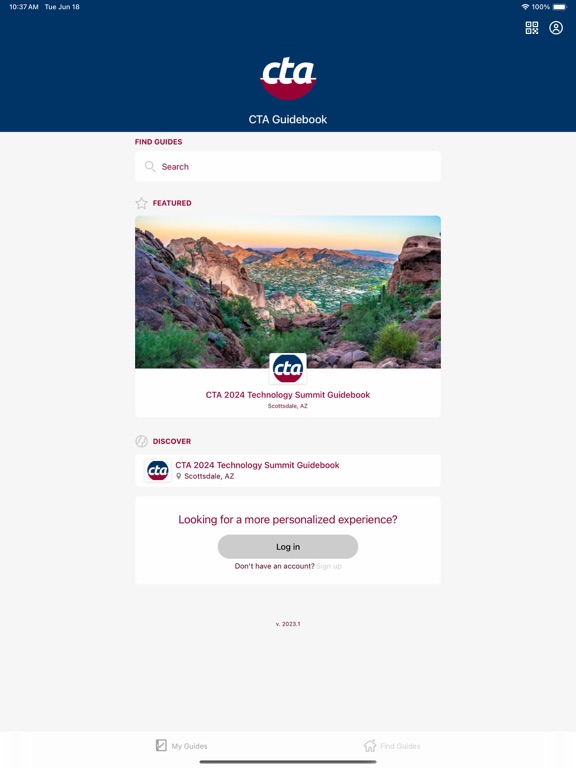 Tangkapan layar CTA Guidebook iPad 
