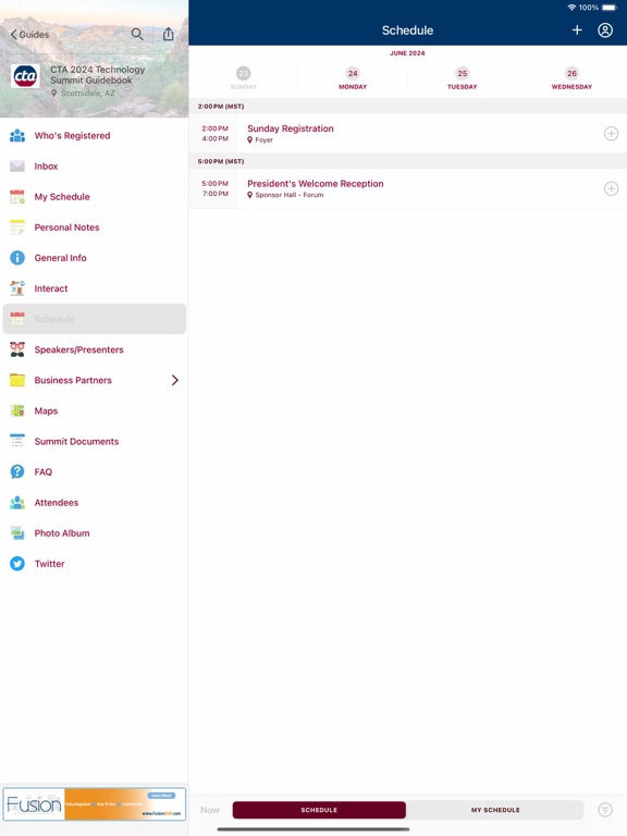 Tangkapan layar CTA Guidebook iPad 