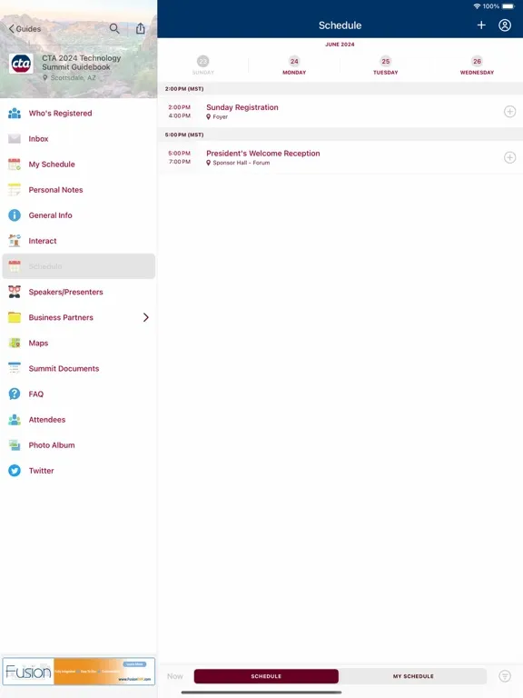 Tangkapan layar CTA Guidebook iPad 
