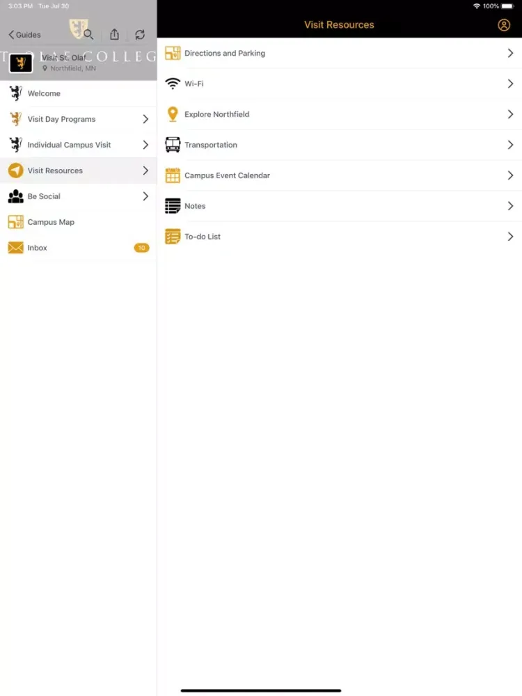 St. Olaf College iPad 應用截圖