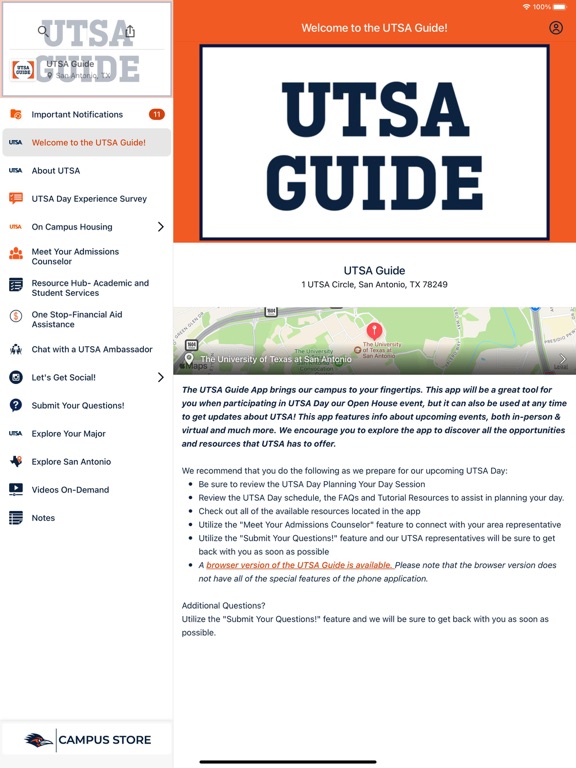 UTSA Guide iPad  スクリーンショット