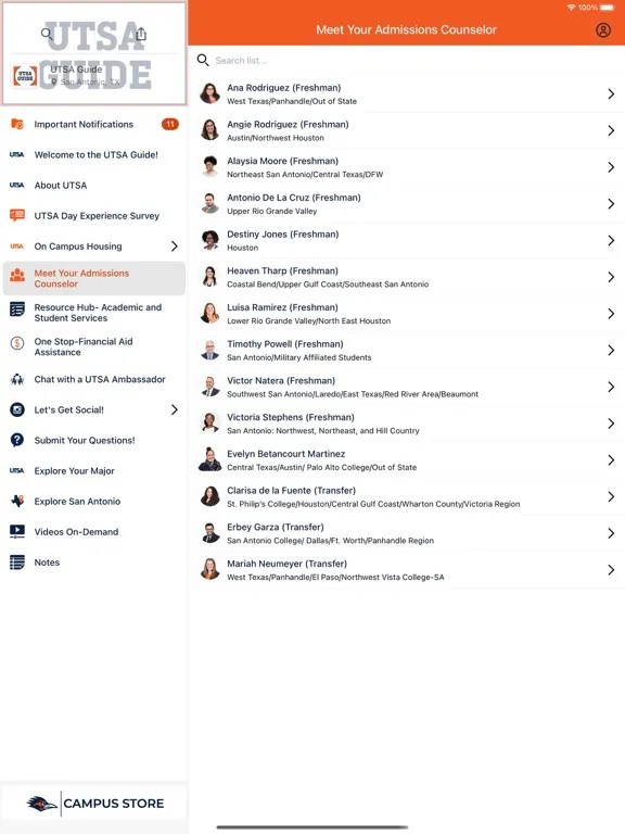UTSA Guide iPad  スクリーンショット