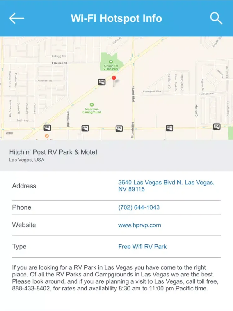 Capturas de tela do Las Vegas Wi-Fi Hotspots iPad 