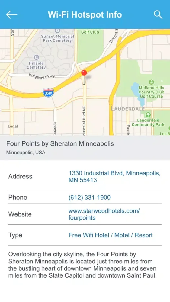 Capturas de pantalla de Minneapolis Wi-Fi Hotspots