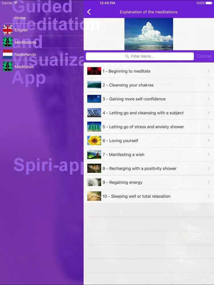 Guided Meditation and Visualization App iPad 应用截图