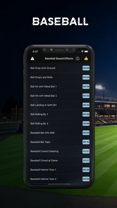 Capturas de tela do Baseball Sound Effects