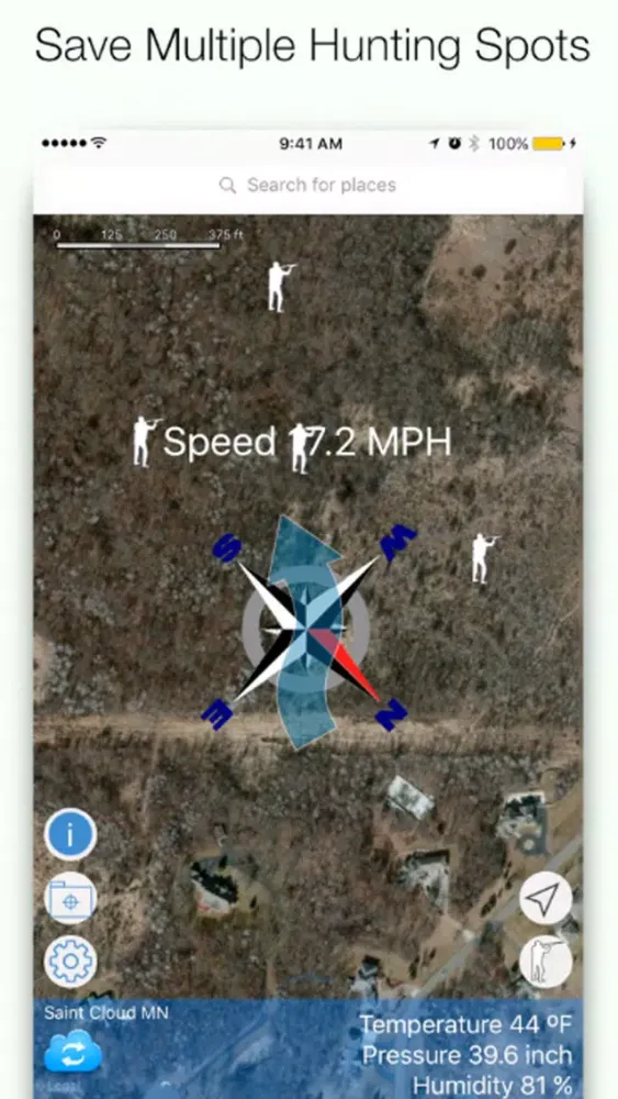 Capturas de tela do Wind Direction for Elk Hunting Big Game Windfinder
