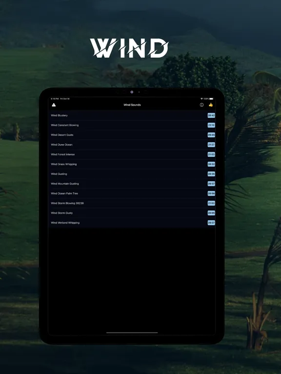 Wind Calming Night Sounds iPad  Ekran Görüntüleri
