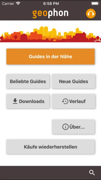 Captures d'écran de geophon Audioguides