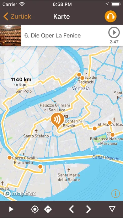 Captures d'écran de geophon Audioguides