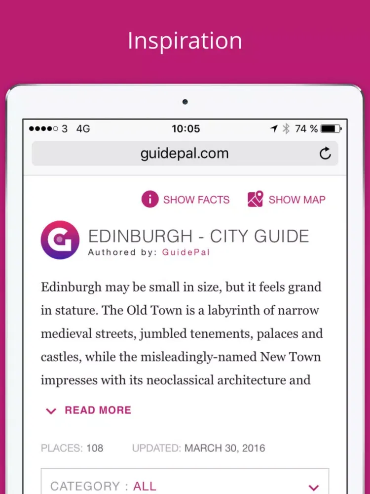 Ảnh chụp màn hình của Edinburgh City Travel Guide - GuidePal iPad 