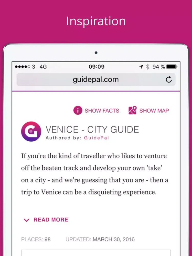 Venice City Travel Guide - GuidePal iPad  Screenshots