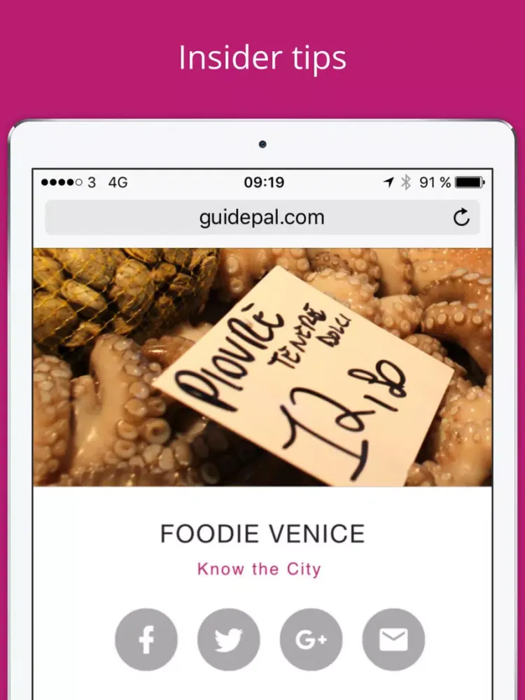 Venice City Travel Guide - GuidePal iPad  Screenshots