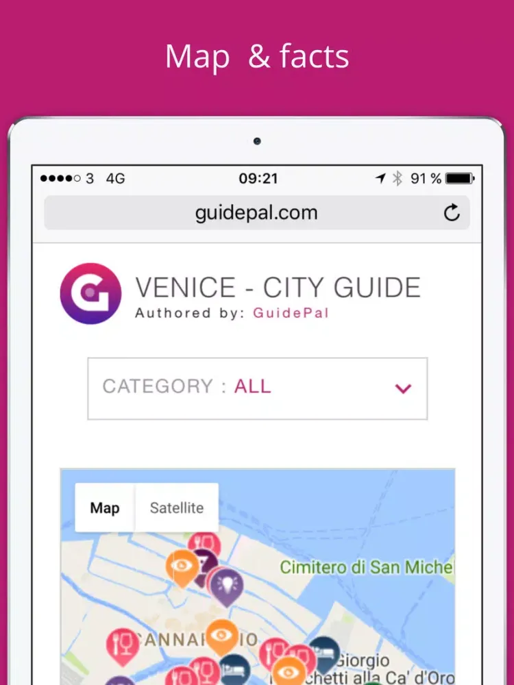 Venice City Travel Guide - GuidePal iPad  Screenshots