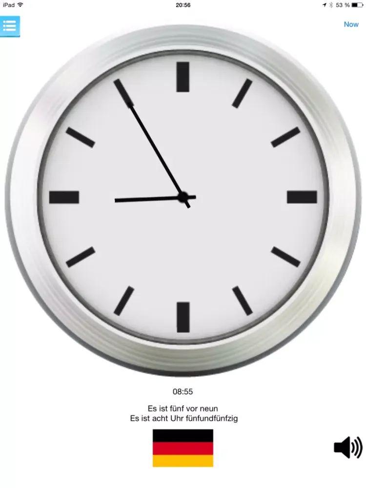 Capturas de tela do Multilingual speaking clock iPad 