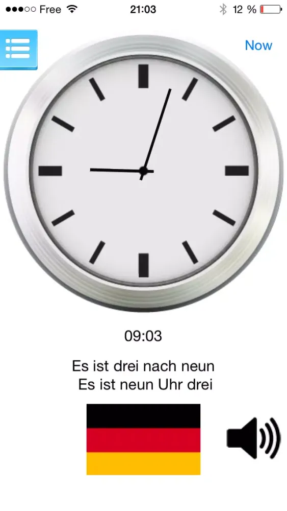 Capturas de tela do Multilingual speaking clock