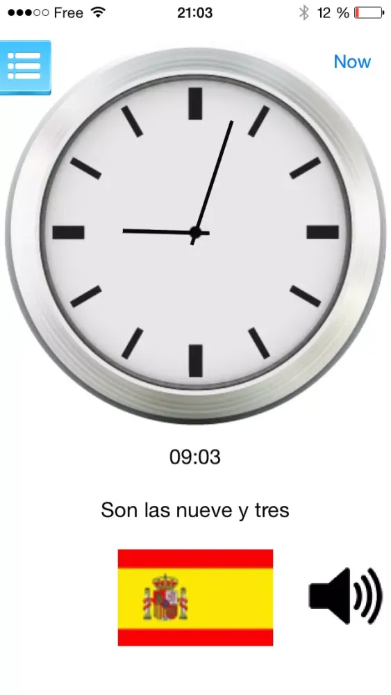 Capturas de tela do Multilingual speaking clock