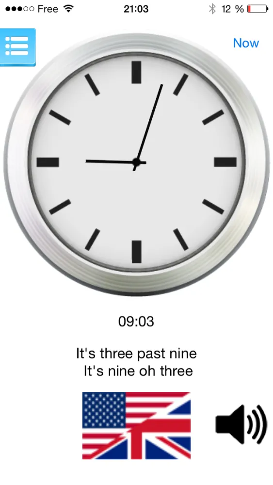 ภาพหน้าจอของ Multilingual speaking clock - free version