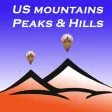 US Mountains, peaks and hills in augmented reality US Mountains, peaks and hills in augmented reality