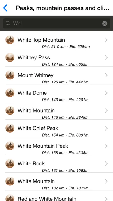 Tangkapan layar US Mountains, peaks and hills in augmented reality