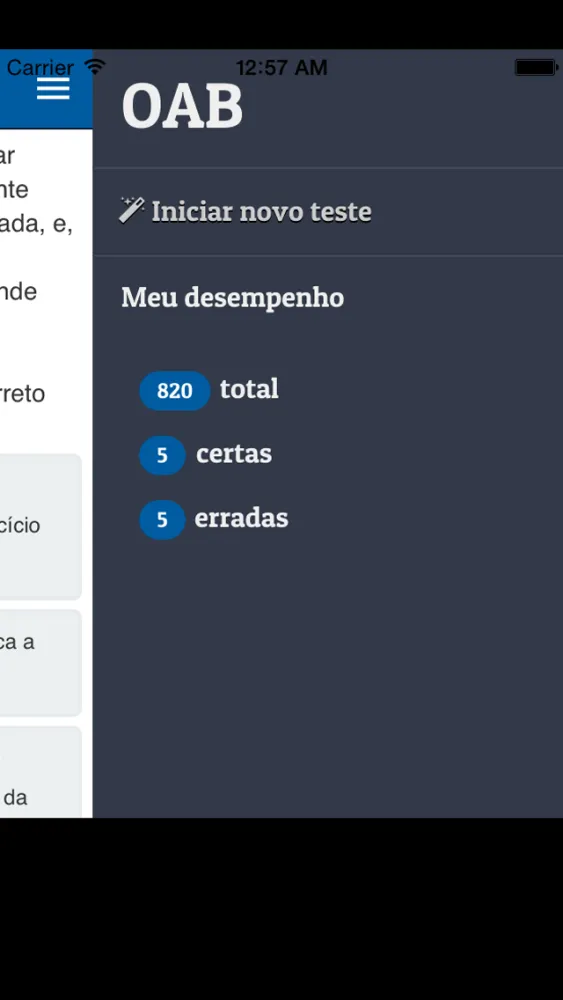 Captures d'écran de Questões OAB