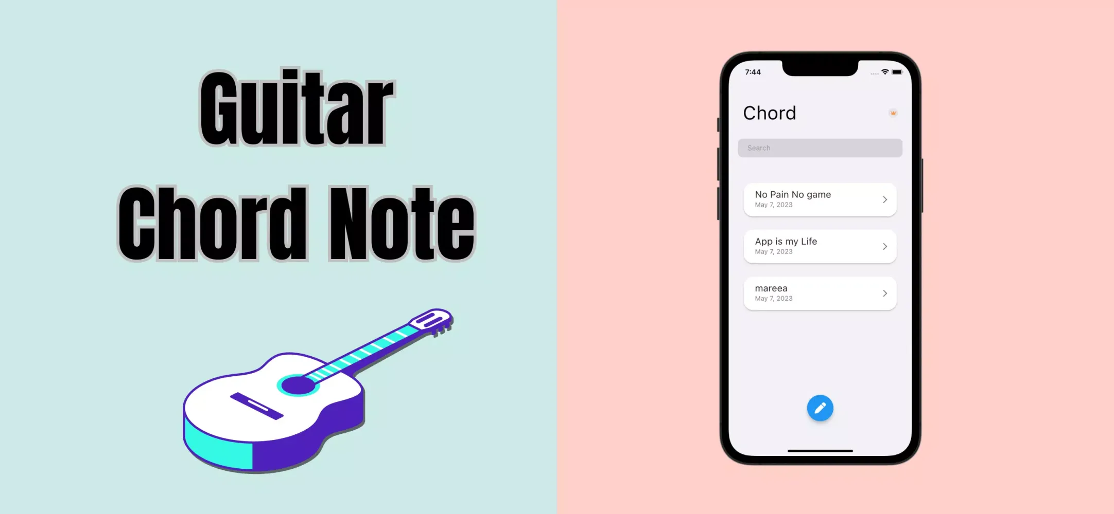 Guitar Chord & Lyrics Note App Screenshots