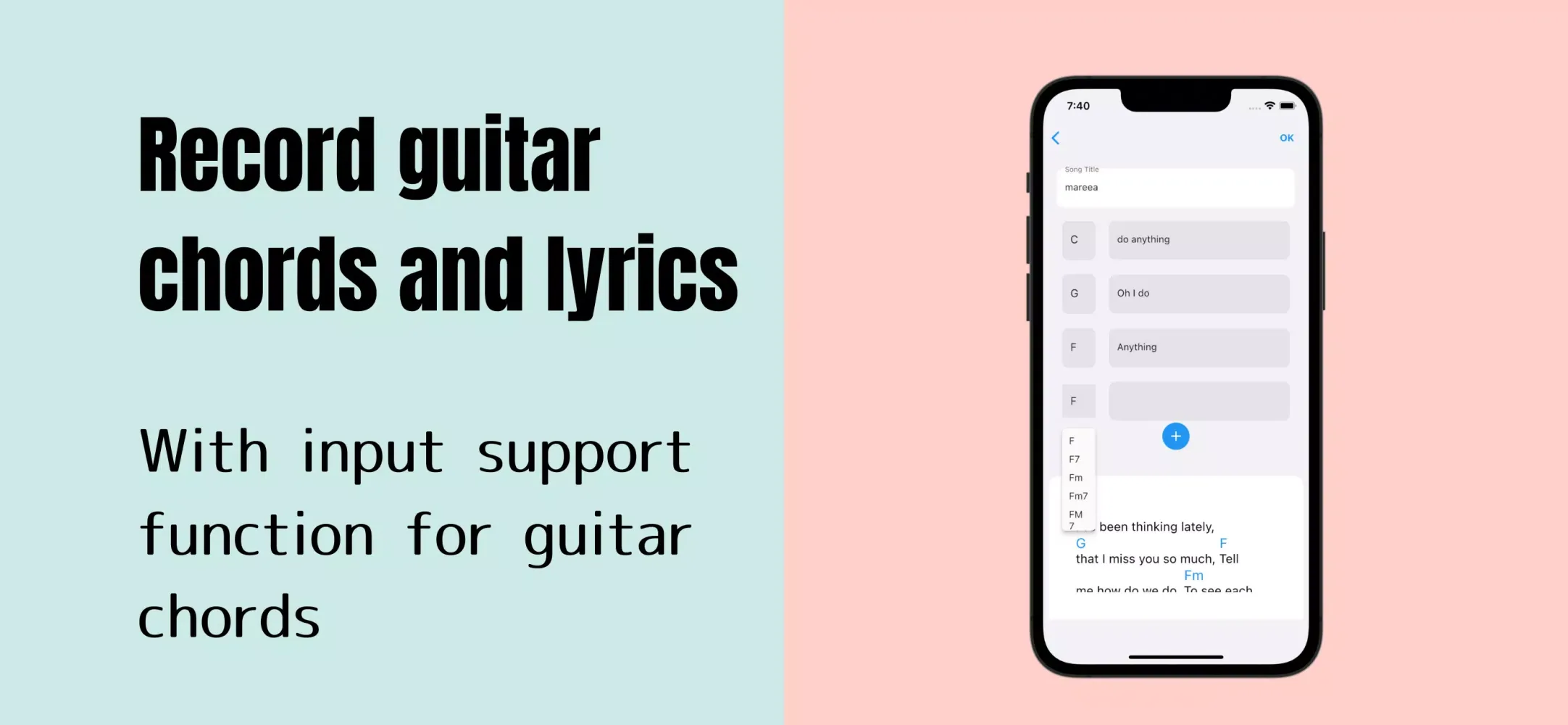 Guitar Chord & Lyrics Note App Screenshots