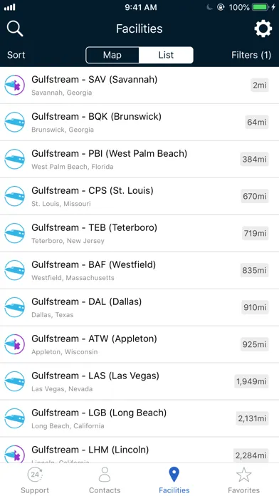 Capturas de tela do Gulfstream 24-Hour Support