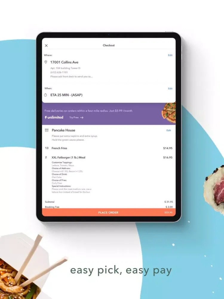 Capturas de tela do Gulf Stream Delivery: Get Food iPad 