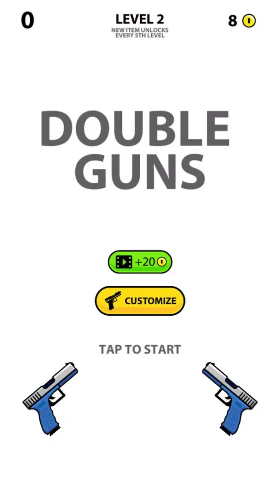 Tangkapan layar double guns - Bullet destroy