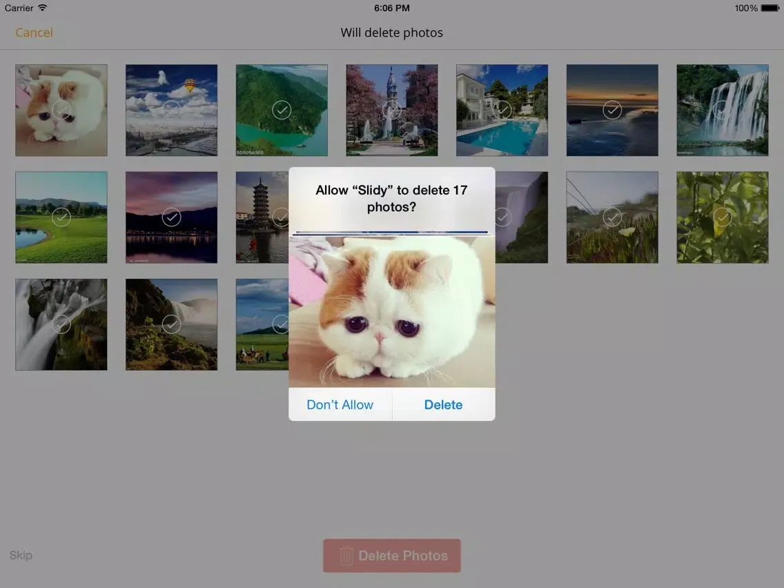Slidy - The most effective way to delete and manage your photos, free storage space iPad  Screenshots