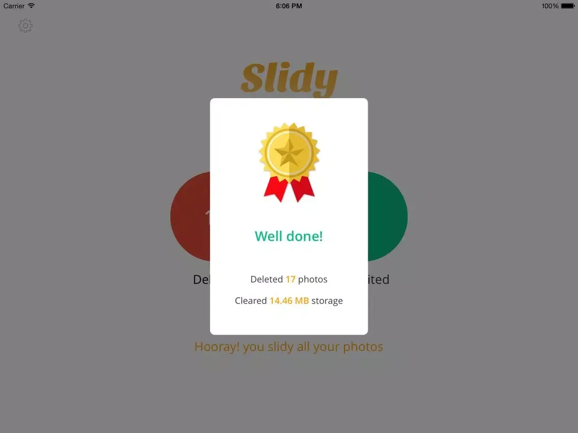 Slidy - The most effective way to delete and manage your photos, free storage space iPad  Screenshots