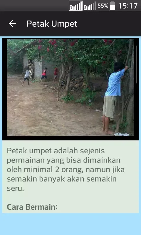 Tangkapan layar Permainan Tradisional Indo