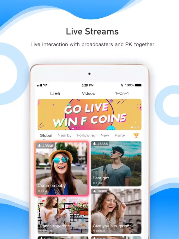 Tangkapan skrin FaceCast - Live Video Chat iPad 