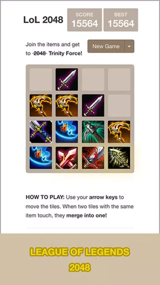 Скриншоты LOL 2048