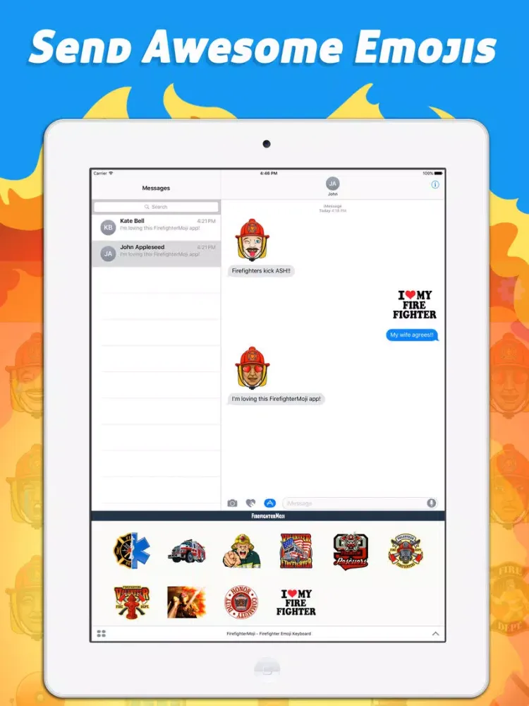 FirefighterMoji - Firefighter Emoji Keyboard iPad  Ekran Görüntüleri