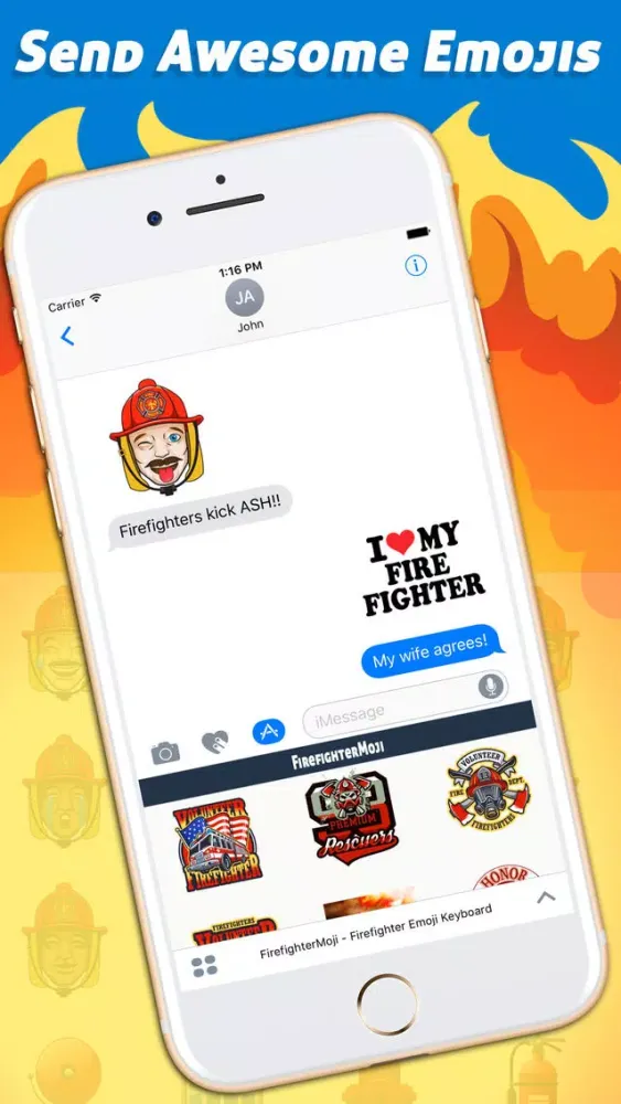 FirefighterMoji - Firefighter Emoji Keyboard Ekran Görüntüleri