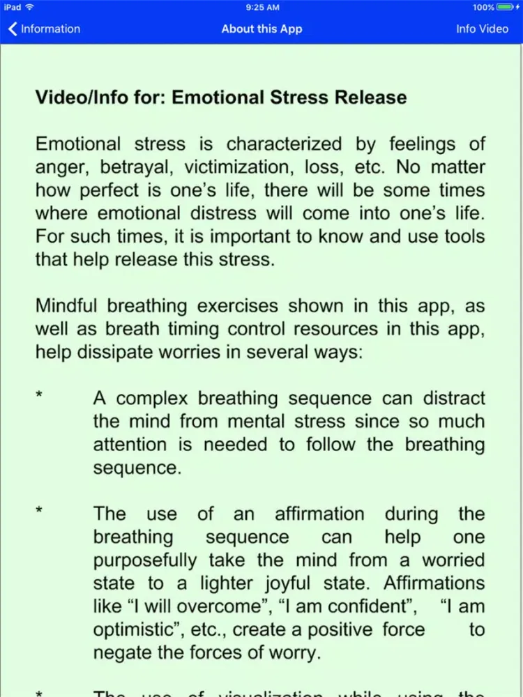 Emotional Stress Release Yoga iPad  Screenshots