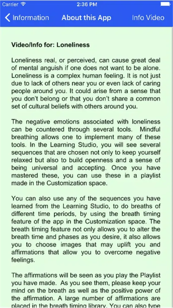 ภาพหน้าจอของ Loneliness Yoga Activity